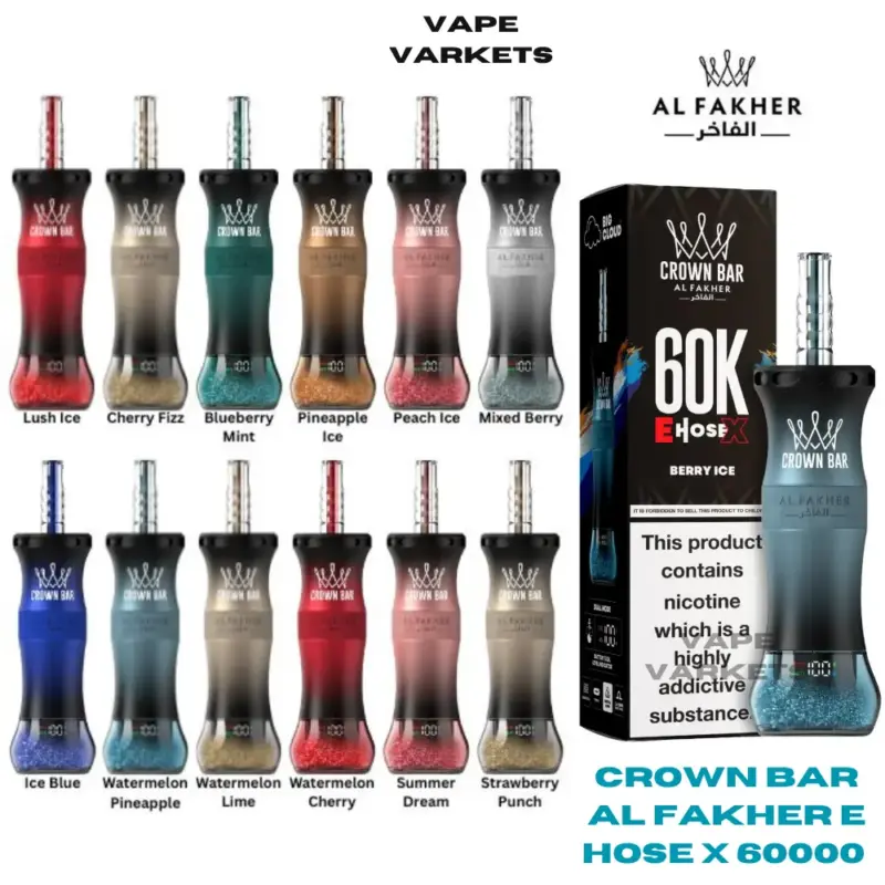 Crown Bar Al Fakher E Hose X 60000 Puffs 0.6mg Nicotine