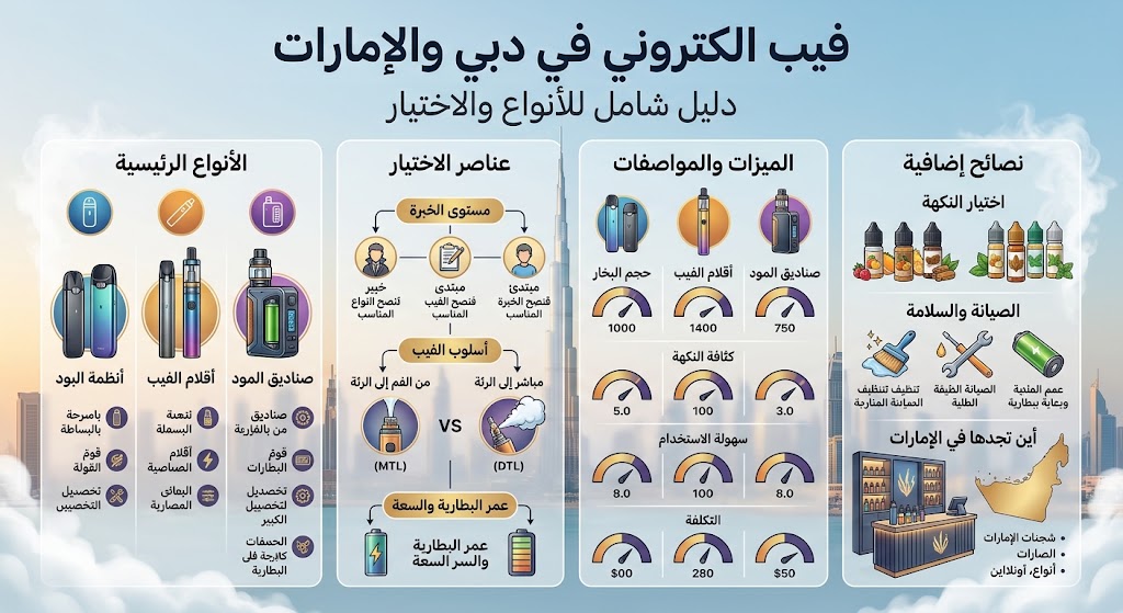 فيب الكتروني في دبي والإمارات – دليل شامل للأنواع والاختيار