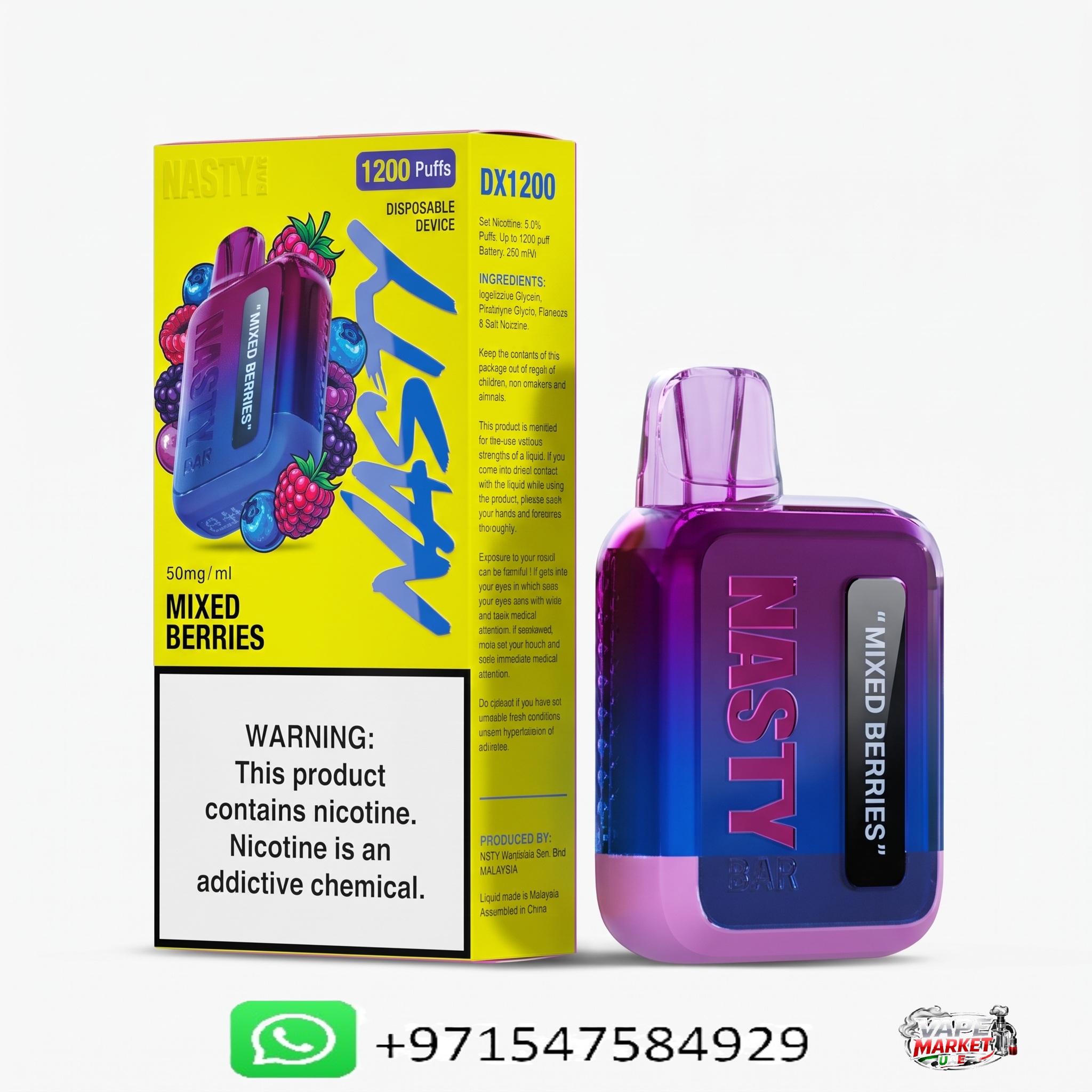 Nasty Bar 1200 Puffs 20mg | None Rechargeable Disposable