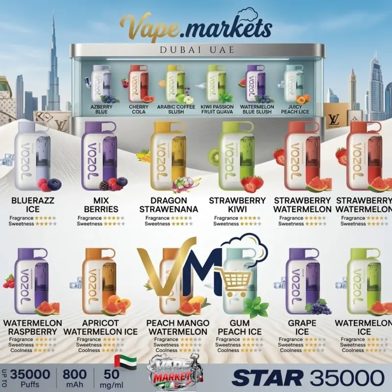 VOZOL STAR 35000 Puffs 50mg Disposable Vape Dubai UAE