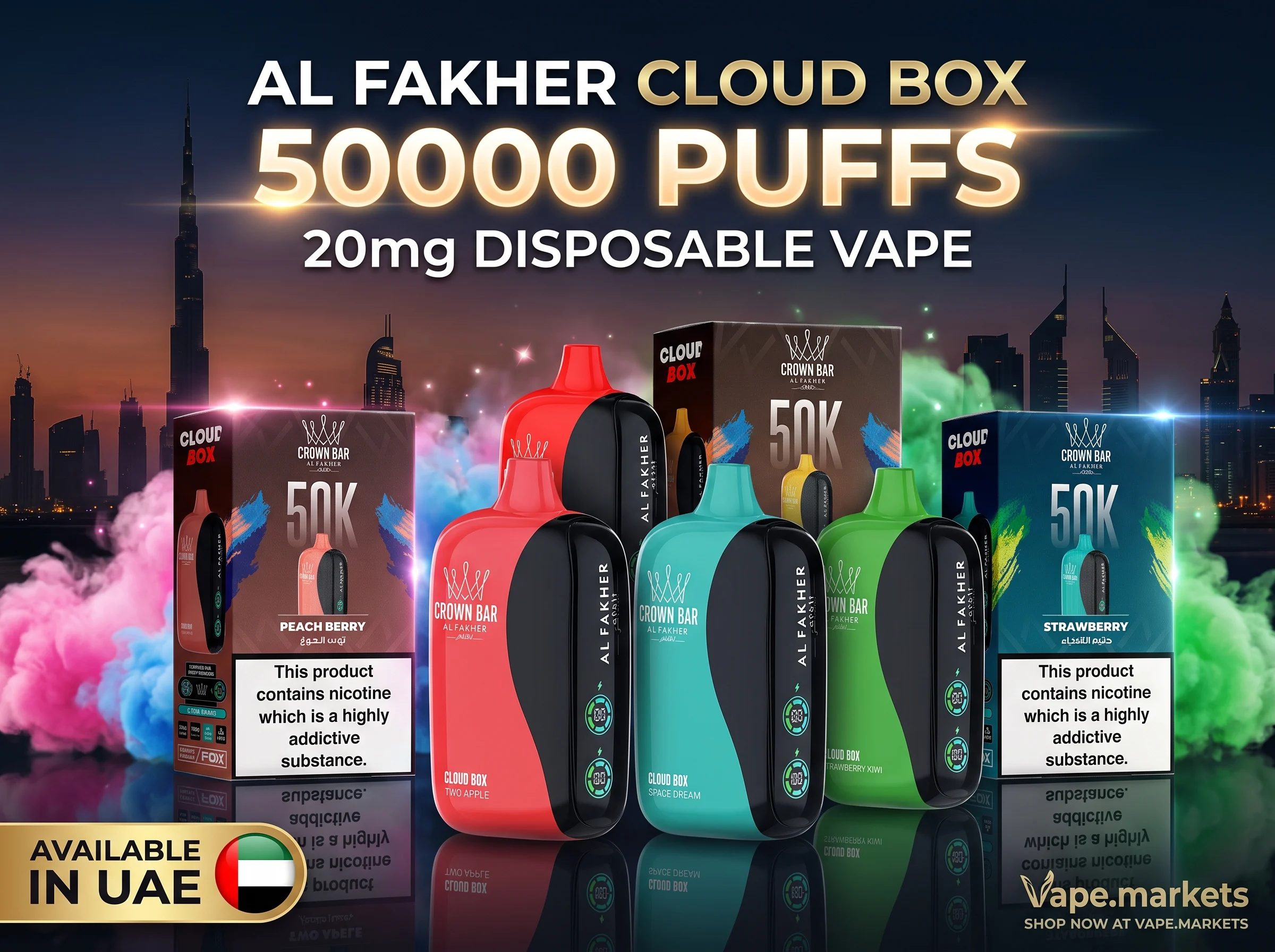 Al Fakher Cloud Box 50000 Puffs 20mg Disposable Vape | UAE