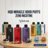 HQD Miracle 8000 Puffs Zero Nicotine Disposable Vape in UAE