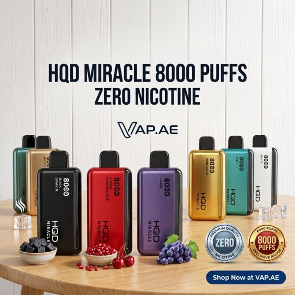 HQD Miracle 8000 Puffs Zero Nicotine Disposable Vape in UAE