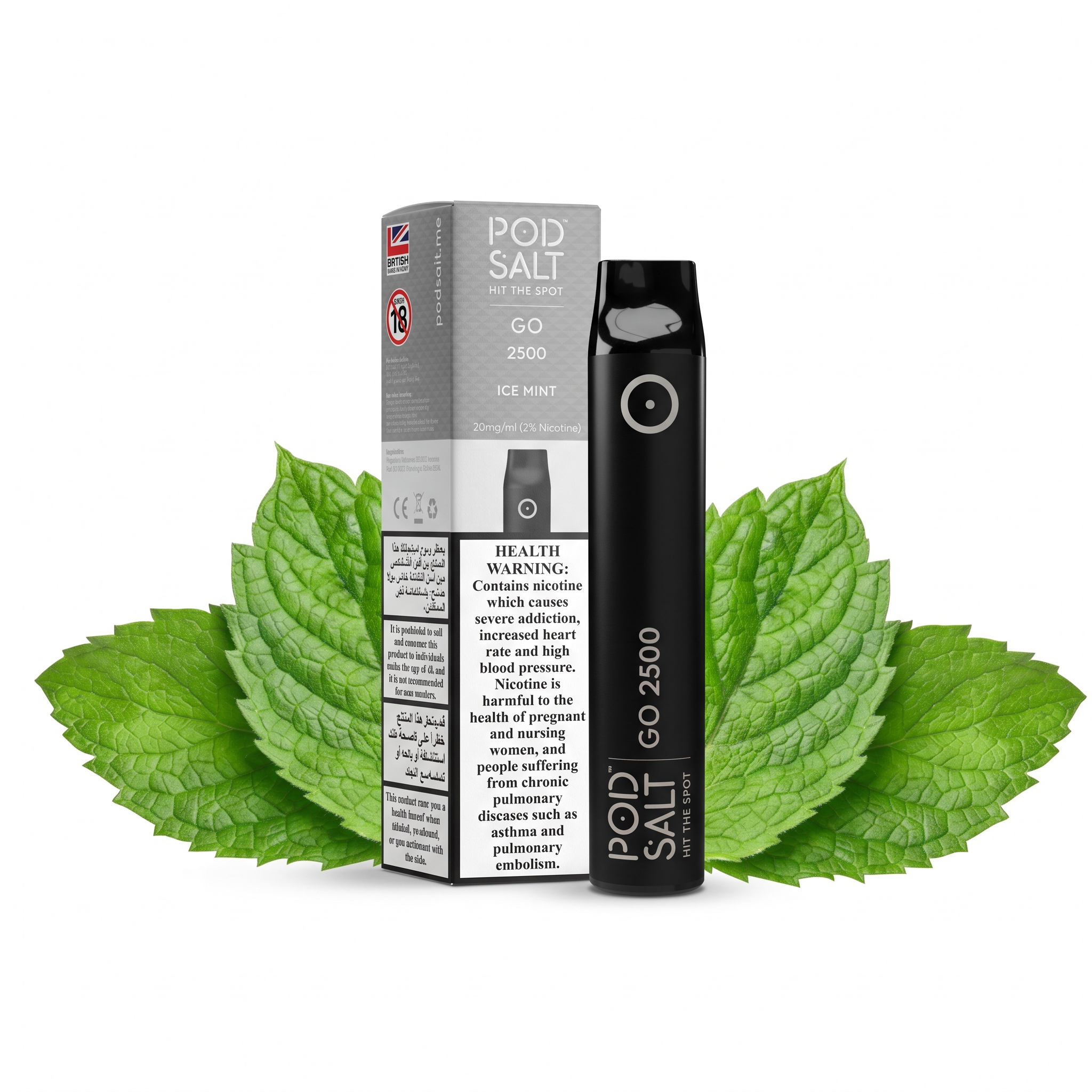 PodSalt Go Ice Mint 2500 Puffs 20mg Disposable Vape | Buy Online