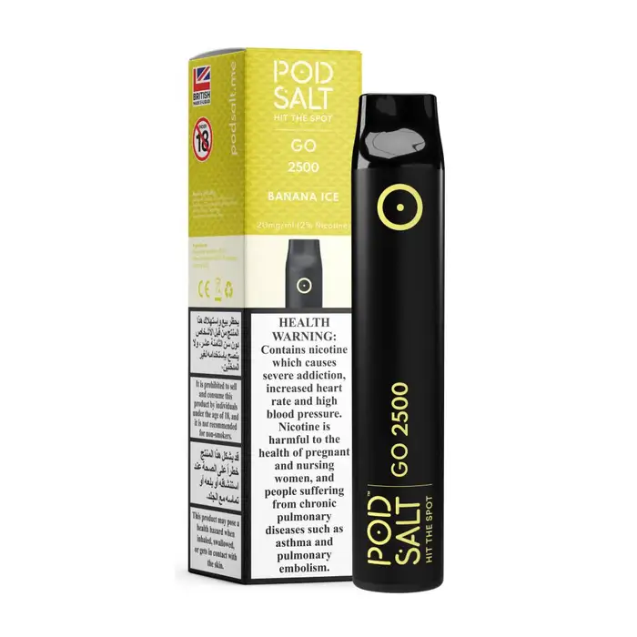 PodSalt Banana Ice 2500 Puffs 20mg Disposable Vape | Buy Online